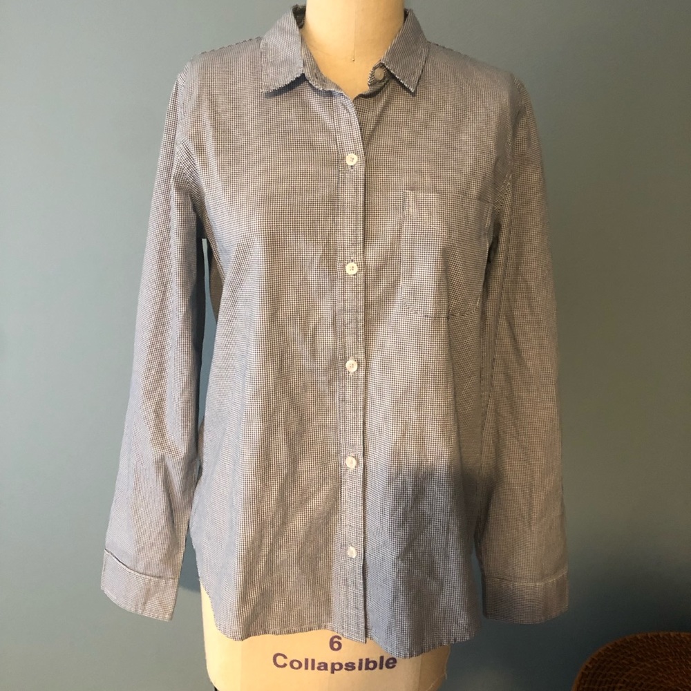 Current Elliot White and Blue Houndstooth Shirt